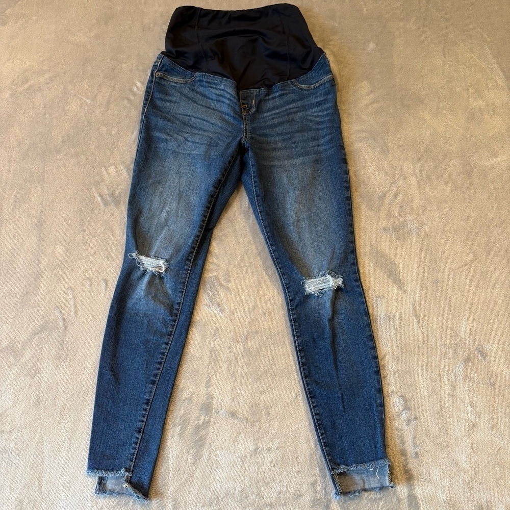 Isabel Maternity Pregnancy Fringe Grunge Jeans Sz 4